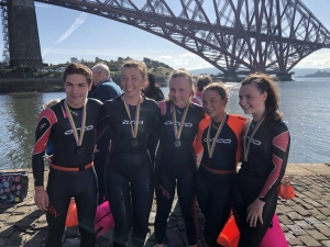 Boness ASC swimmers taking part in the Firth of Forth Swim 2019!